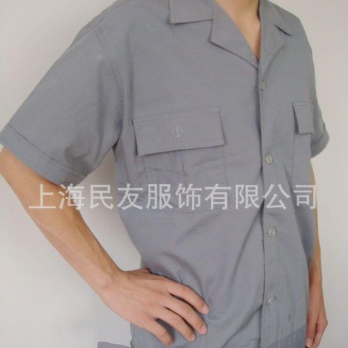 专业定制纽扣线绢棉 夏季 工作服  耐穿耐磨图1
