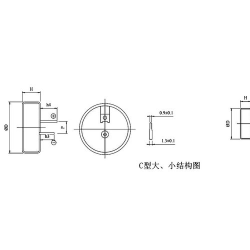 超级电容器 法拉电容BIGCAP品牌 +85℃高温系列 纽扣产品 C型/V型/H型等外型图4