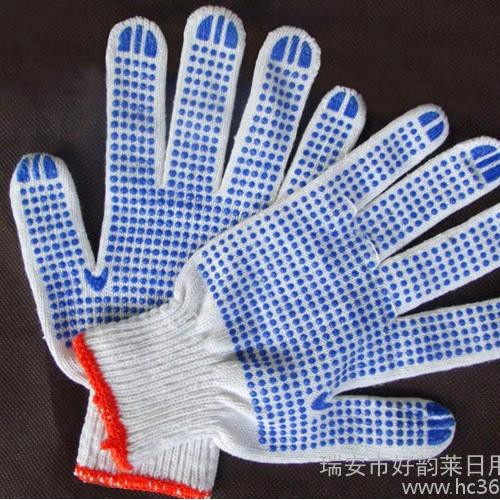 工地 专用 点塑手套 胶点棉纱手套 防滑耐磨 劳保手套 处理手套图2