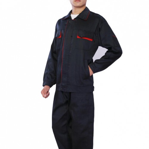春季长袖涤棉纱卡厂服劳保服 定做车间工装加工定制 一件代发图2