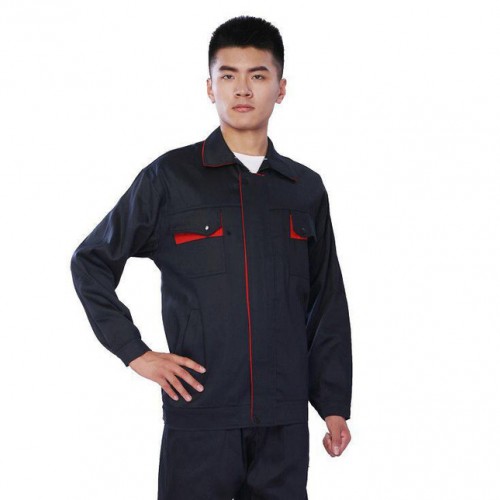 春季长袖涤棉纱卡厂服劳保服 定做车间工装加工定制 一件代发图3