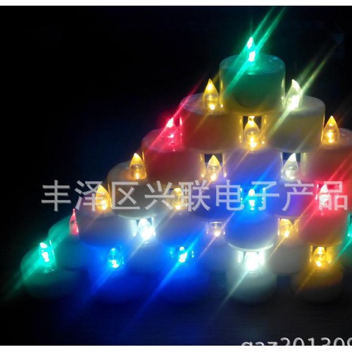 七彩电子蜡烛，照明灯饰纽扣电池蜡烛小纽扣电子灯led蜡烛灯