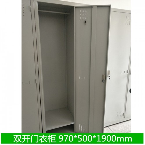 铁皮双门衣柜加厚学校衣柜二门衣柜2人用衣柜员工铁皮衣柜工衣柜图1