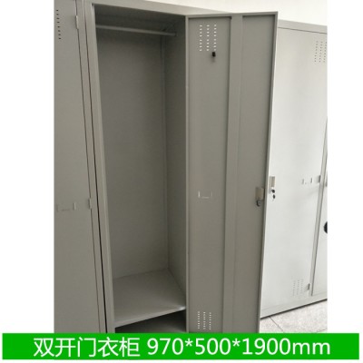 铁皮双门衣柜加厚学校衣柜二门衣柜2人用衣柜员工铁皮衣柜工衣柜
