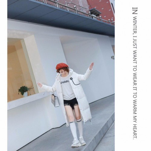羽绒服2018秋冬中长款韩版修身气质宽松大码外套女图5