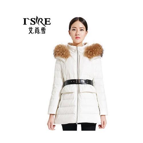 艾尚雪2015新款羽绒服女中长款貉子大毛领时尚修身秋冬外套27221图3