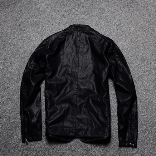 穿出时尚潮流 秋冬男士超帅版型 男修身PU 皮衣 外套图3