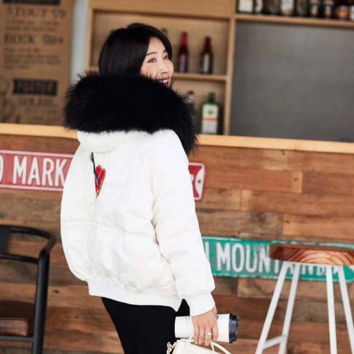 西哲中长款大毛领羽绒服折扣女装大品牌剪标尾货图4