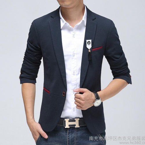 15春新款男士单西装外套韩版修身小西装图1
