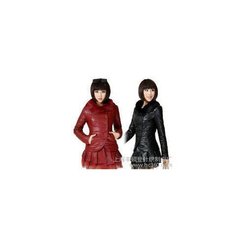 冬装新品毛领时尚皮衣女 韩国品牌修身中长款pu皮衣棉衣棉衣 批发图2