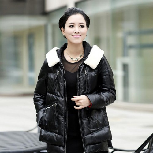 2013新款真皮皮衣羽绒服