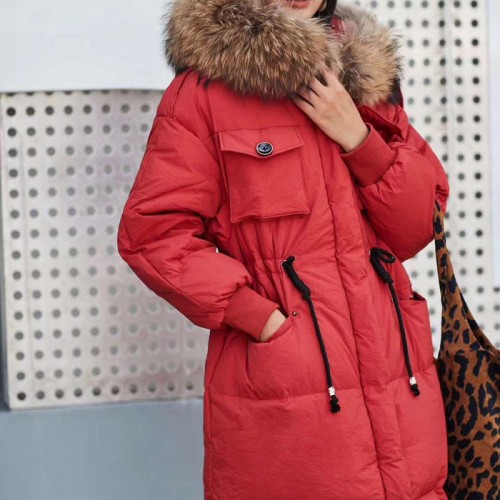 广州品牌折扣店西树影黛中长款羽绒服大码女装剪标库存图6