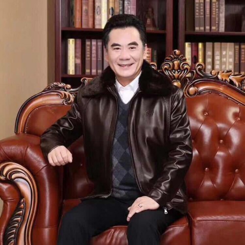 新款男士加绒加厚中老年大毛领皮衣时尚保暖外套批发图6