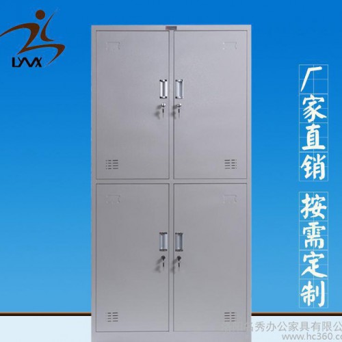 简约时尚4人铁皮衣柜 钢制衣柜 学校专用4门铁皮更衣柜图3