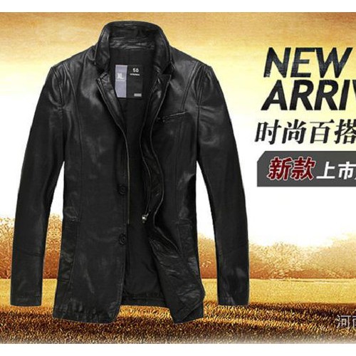 供应班尼菲尔真皮皮衣男 山羊皮单皮皮衣真皮外图1