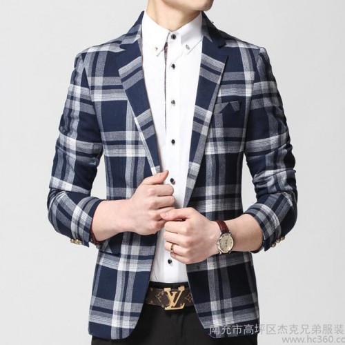 新款男士西装 纯色休闲西服时尚男装 小西装特价图1