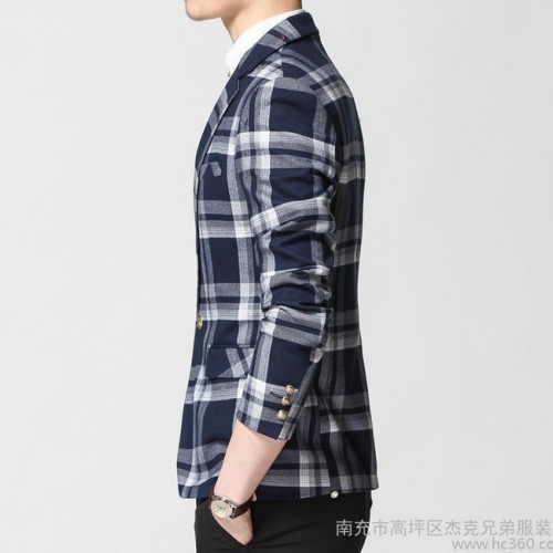 新款男士西装 纯色休闲西服时尚男装 小西装特价图2