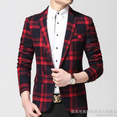 新款男士西装 纯色休闲西服时尚男装 小西装特价图3