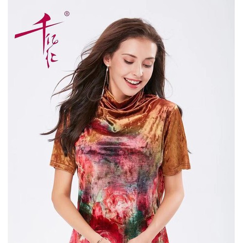 千亿汇丝绒短T恤女装折扣库存批发广州明浩进货渠道图6