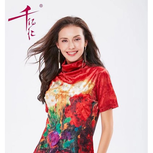 千亿汇丝绒短T恤女装折扣库存批发广州明浩进货渠道图8