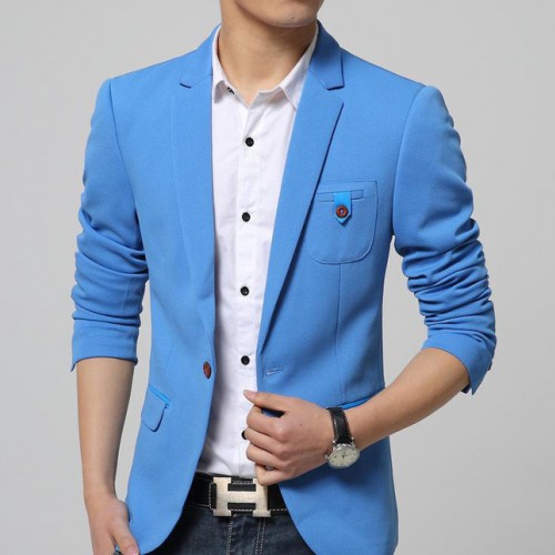 大量销售成人SHP0621518西装领现货西服XL卡其色蓝色图2