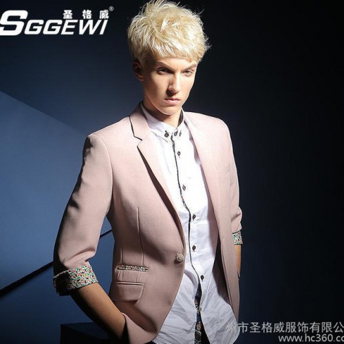 圣格威2015新款 男士西服修身外套 品牌西装英伦风男式小西装图1