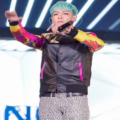 供应2013Bigbang 崔胜贤权志龙GD同款 超酷皮衣身炫彩袖棒球服外套