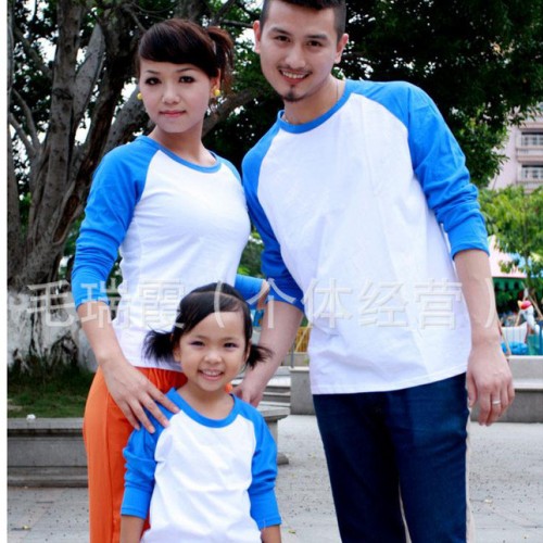 供应精梳棉圆领纯色T恤 手绘烫画T恤 热转印T恤 空白T恤 童装长袖T恤图1