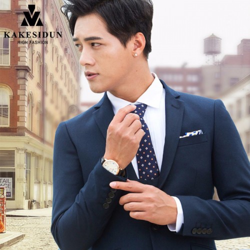 KAKESIDUN西服套装男商务职业正装夏季新郎伴郎结婚礼服三件套男士西装图5