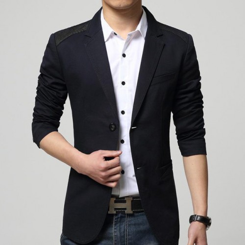 大货合格西服XL纯色卡其色XXXL修身型黑色XXL成人西装领图3