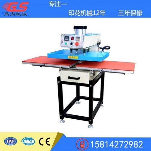 湖南省**气动双工位下滑式抱枕内衣服装烫画机 高产量效果好颜色鲜艳彩印压烫机服装加工设备图4