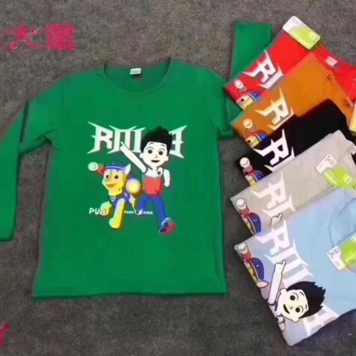 韩版童装秋款男童秋衣秋裤长袖T恤宝宝打底衫纯棉卡通批发地摊图1