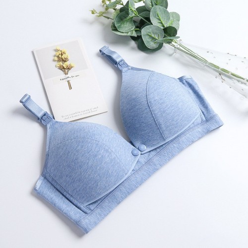 纯棉双开扣无钢圈哺乳文胸 舒适透气薄款防下垂孕妇内衣 **图7
