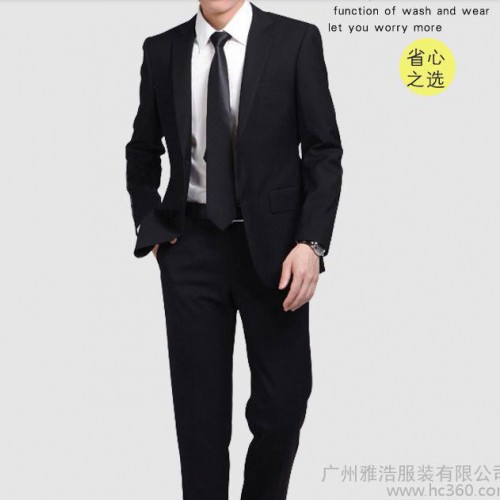雅浩-订制韩版商务西服男休闲西装套装免烫仿羊毛图3