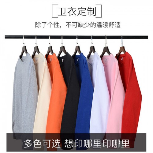 春秋抓绒卫衣定制 卫衣** 纯色运动情侣运动服批发定做logo 团体套头卫衣来图定制 员工工装批发工厂图4
