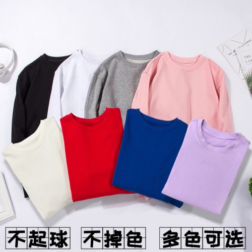 王榜服饰男装春秋圆领纯色卫衣男定制团体服套头休闲男女卫衣批发定做 春秋新款卫衣图7