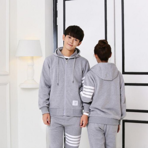 乔森时尚欧美街头复古四杠潮男开衫卫衣520克DIY卫衣班服印LOGO秋冬卫衣休闲工装图5