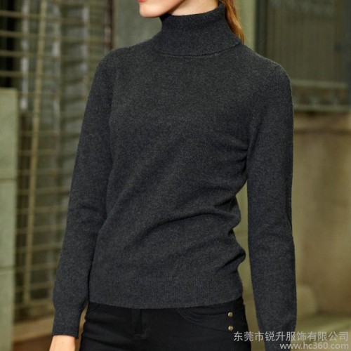 娜荻高端手工定制纯山羊绒高领纯羊绒衫长袖毛衣打底保暖套头衫图2