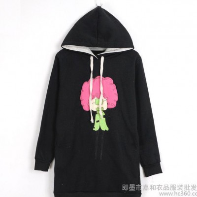 女装外套,女士中长款卫衣,中长款卫衣,女士卫衣,韩版卫衣,厂家直