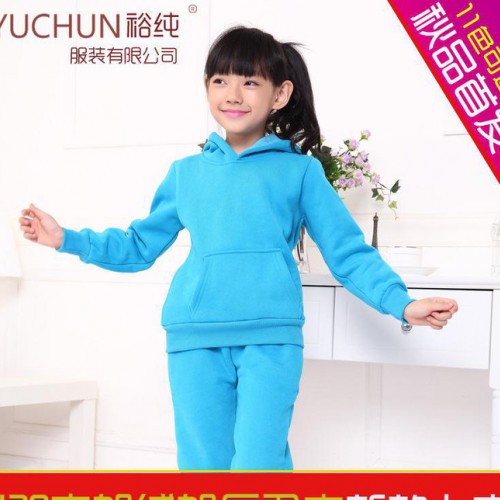 裕纯服装空白卫衣420克加绒连帽儿童卫衣 童装2014秋冬款图2