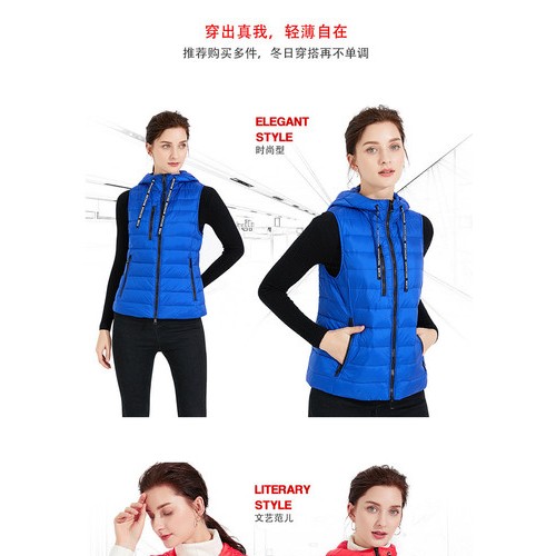 冠鸿服饰 马甲白鸭绒填充马甲女士羽绒马甲图3