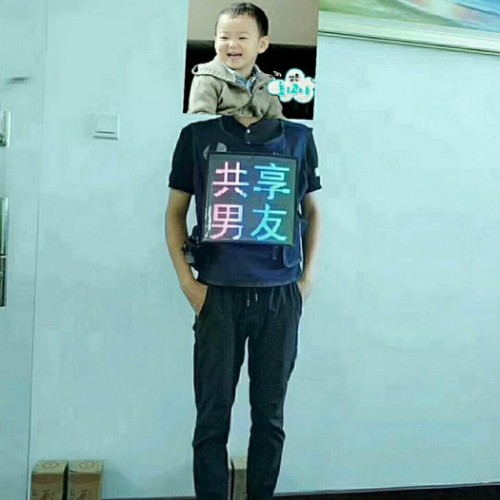 群兴P4.75 可移动的广告马甲LED电子显示屏，全彩显示屏餐饮交通马甲显示屏，防水可播放视频动画文字图4