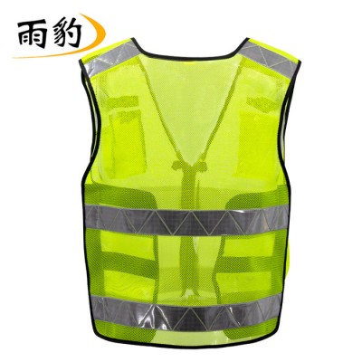 现货直供 雨豹牌道路交通执勤反光马甲 户外作业反光安全背心 夏季透气网页夜行安全反光防护服马甲 可印字
