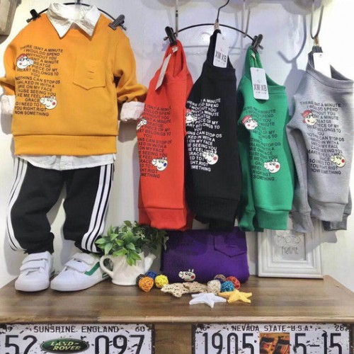 大连10岁以下童装卫衣批发中大童韩版纯棉圆领卫衣批发赶集摆摊实体店铺热卖爆款长袖卫衣批发图4