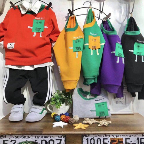 大连10岁以下童装卫衣批发中大童韩版纯棉圆领卫衣批发赶集摆摊实体店铺热卖爆款长袖卫衣批发图2