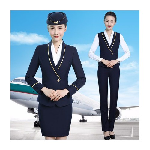 制服门 2020年  南航 空姐制服 职业装女装 马甲女套装 酒店、珠宝店、前台工作服套裙秋冬 南航空姐服图4
