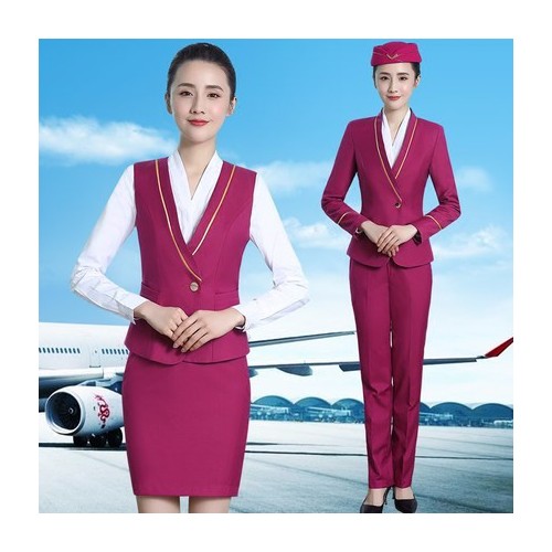 制服门 2020年  南航 空姐制服 职业装女装 马甲女套装 酒店、珠宝店、前台工作服套裙秋冬 南航空姐服图1