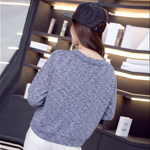 自主品牌女式卫衣秋冬加绒加厚女装纯色菱纹宽松抓绒长袖宽松休闲卫衣加绒女图5