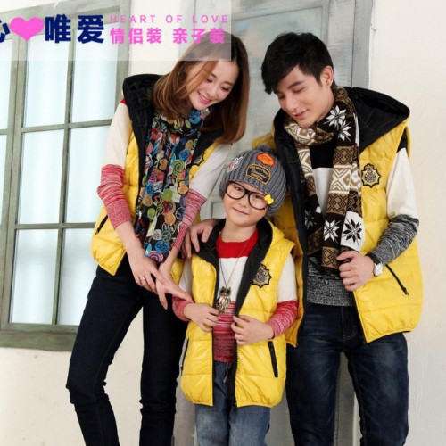 品牌亲子装秋冬装棉服马甲韩版时尚加厚保暖全家装羽绒棉马甲代理图2