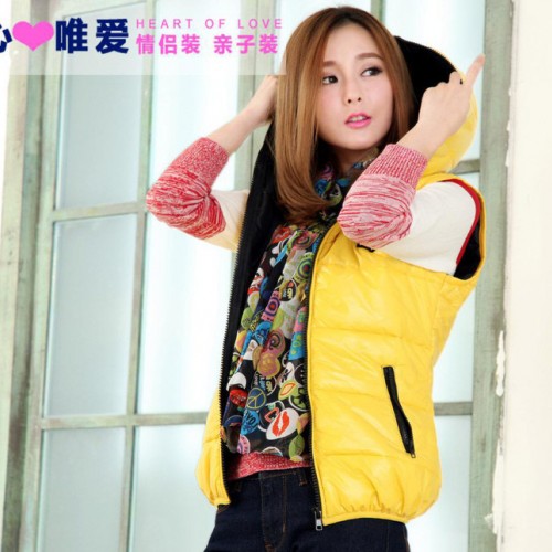 品牌亲子装秋冬装棉服马甲韩版时尚加厚保暖全家装羽绒棉马甲代理图3